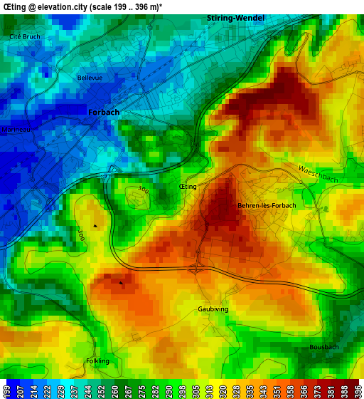 Œting elevation map