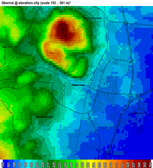 Obernai elevation map