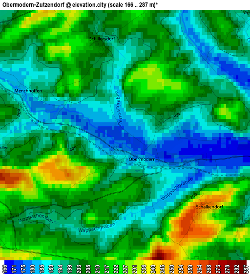 Obermodern-Zutzendorf elevation map