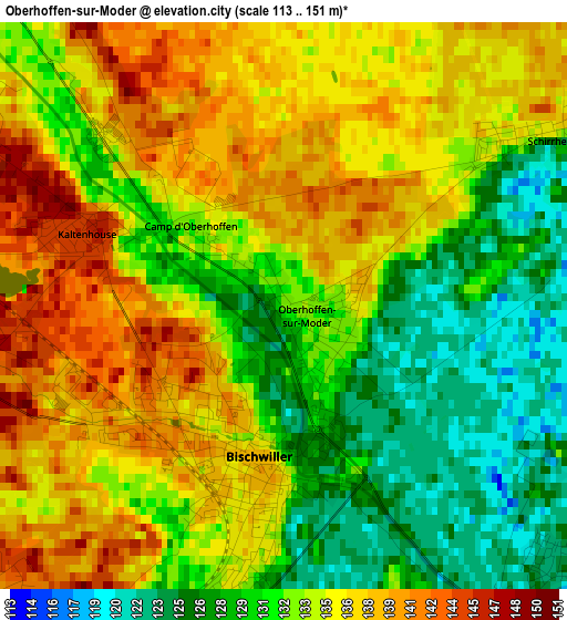 Oberhoffen-sur-Moder elevation map