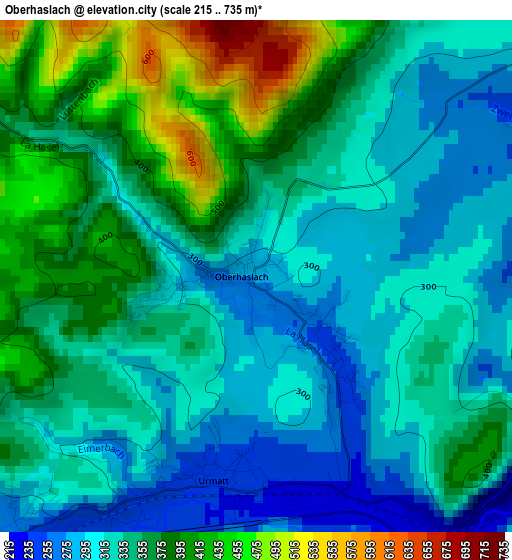 Oberhaslach elevation map