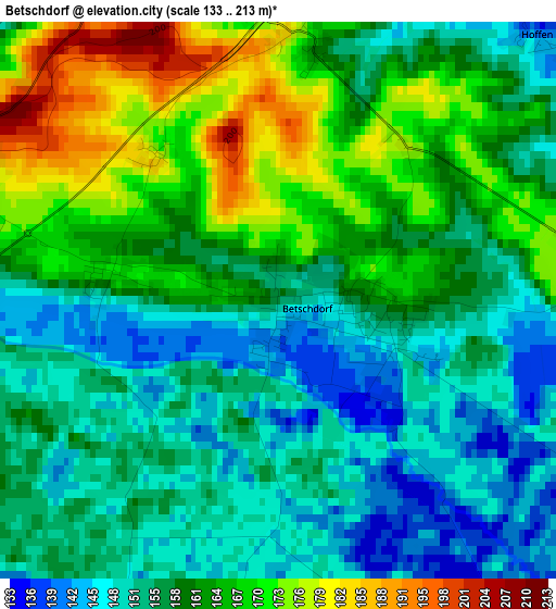 Betschdorf elevation map