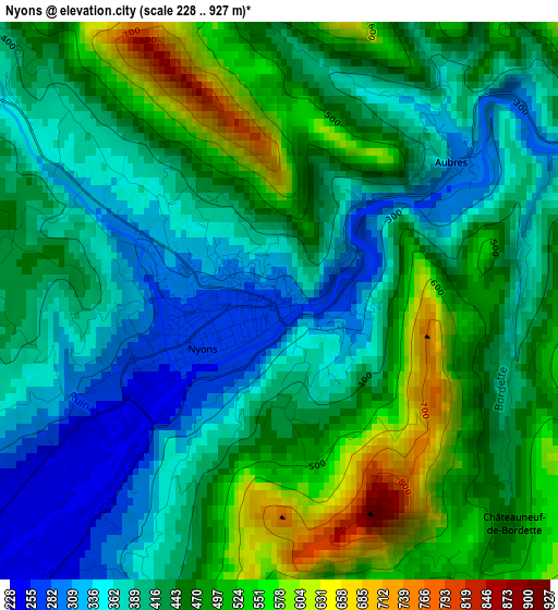 Nyons elevation map