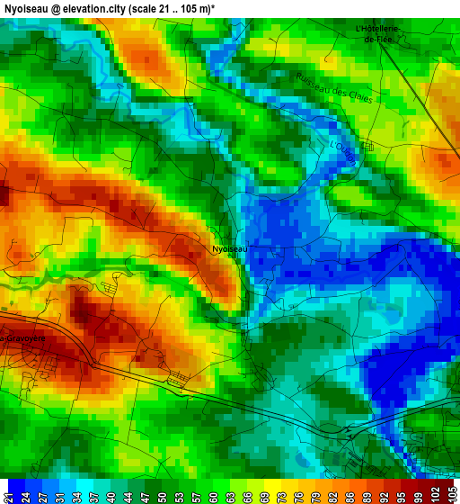 Nyoiseau elevation map