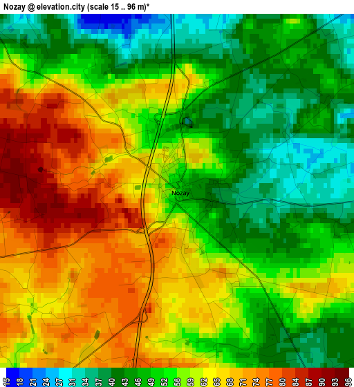 Nozay elevation map