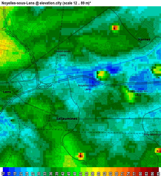 Noyelles-sous-Lens elevation map