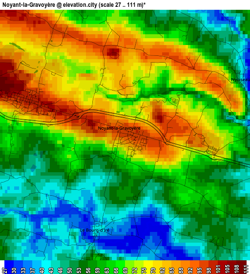 Noyant-la-Gravoyère elevation map