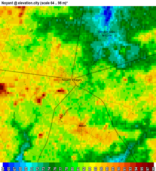 Noyant elevation map