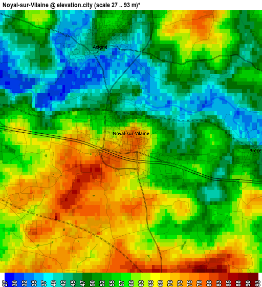 Noyal-sur-Vilaine elevation map