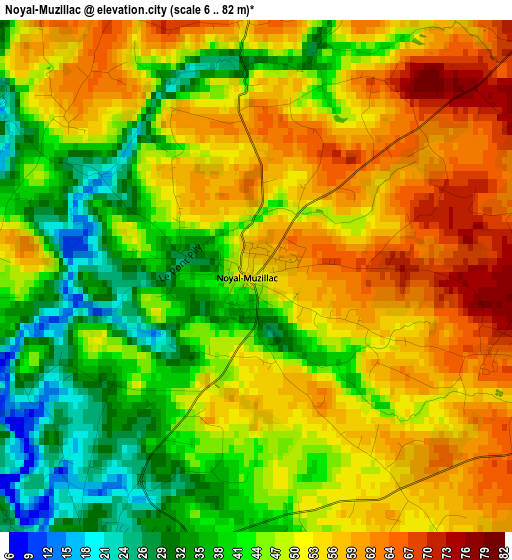 Noyal-Muzillac elevation map