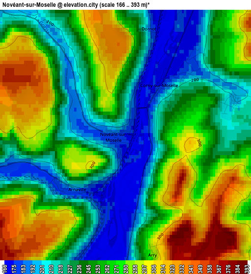 Novéant-sur-Moselle elevation map