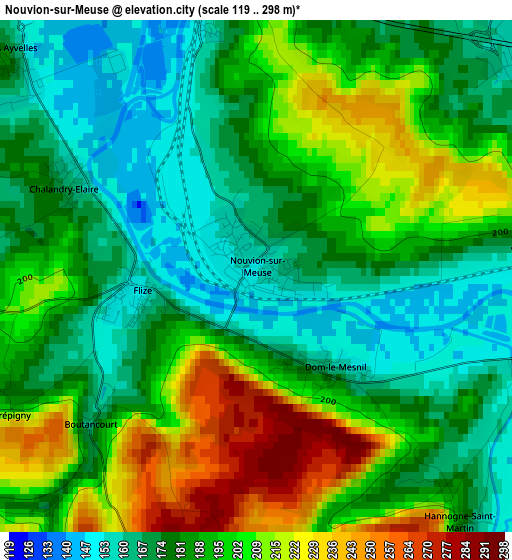 Nouvion-sur-Meuse elevation map