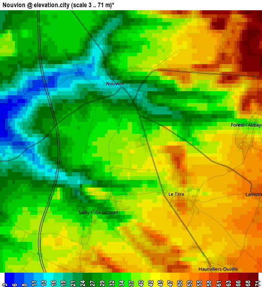 Nouvion elevation map