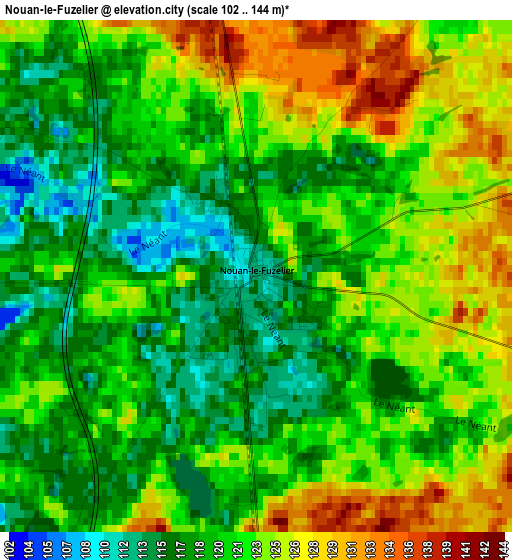 Nouan-le-Fuzelier elevation map