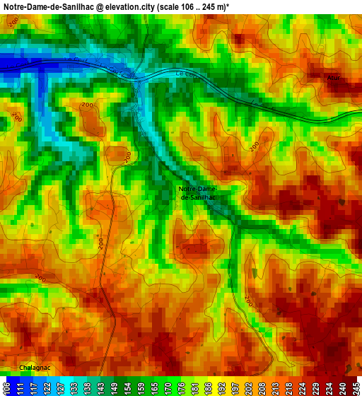 Notre-Dame-de-Sanilhac elevation map