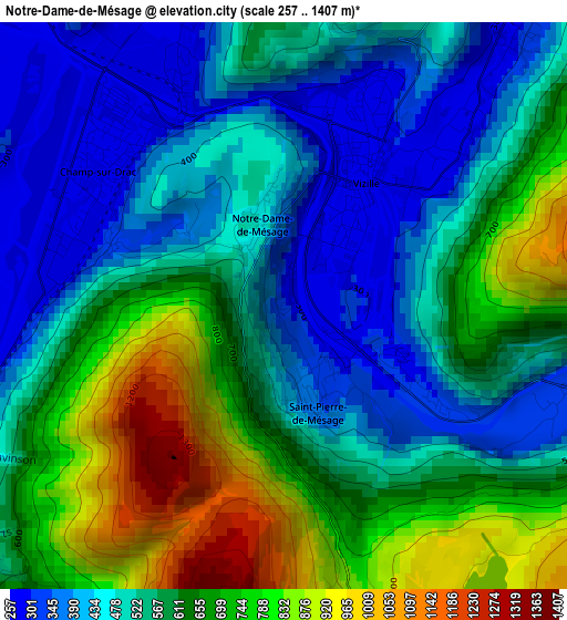 Notre-Dame-de-Mésage elevation map