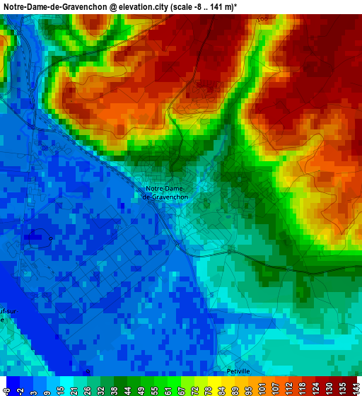 Notre-Dame-de-Gravenchon elevation map