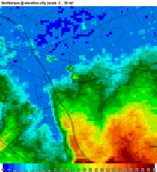 Nortkerque elevation map