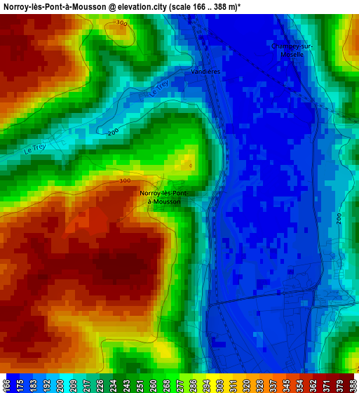 Norroy-lès-Pont-à-Mousson elevation map