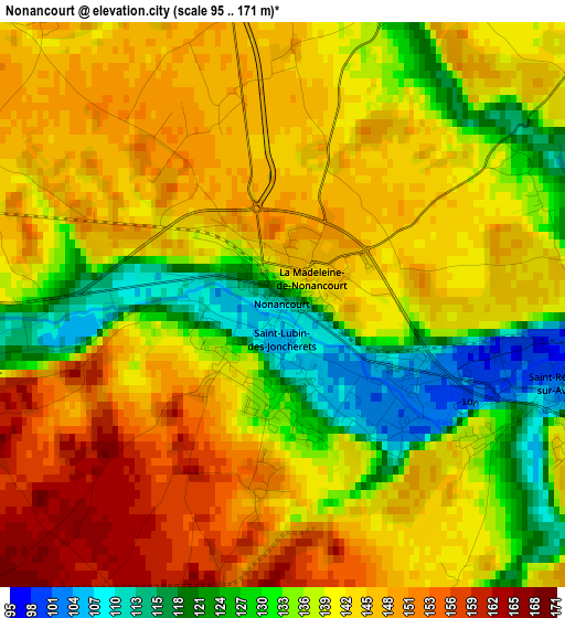 Nonancourt elevation map