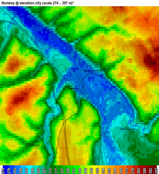 Nomexy elevation map