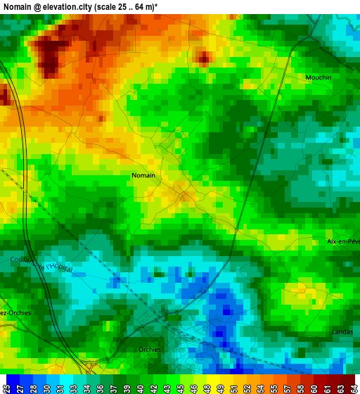 Nomain elevation map