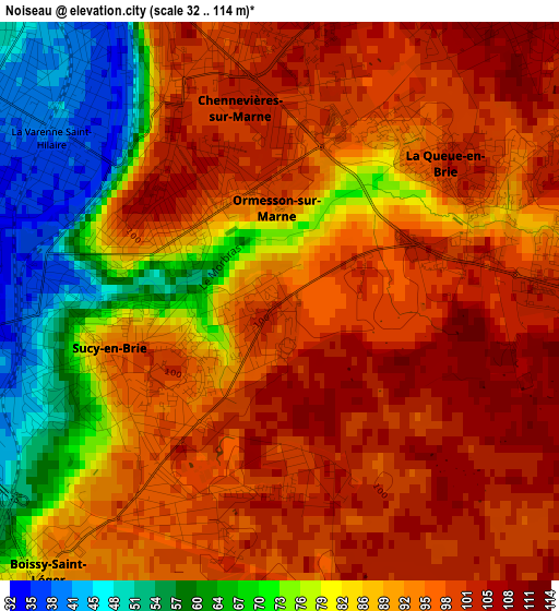 Noiseau elevation map