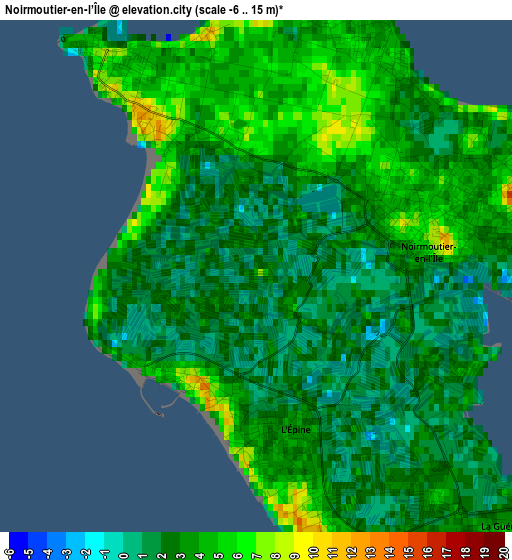 Noirmoutier-en-l’Île elevation map