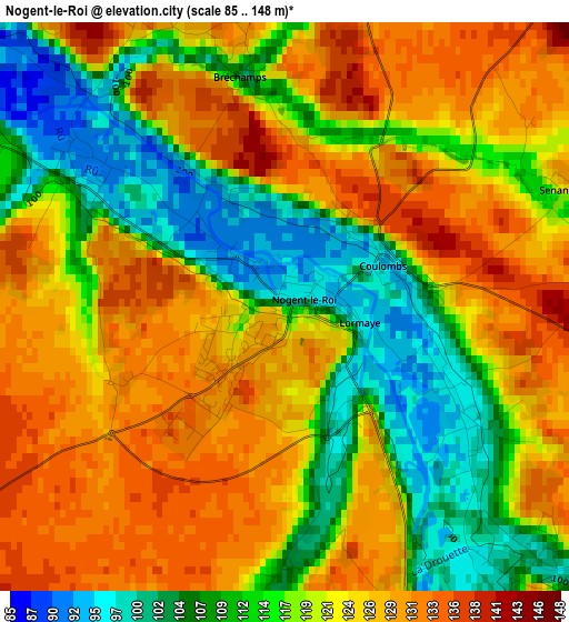 Nogent-le-Roi elevation map