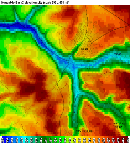 Nogent-le-Bas elevation map