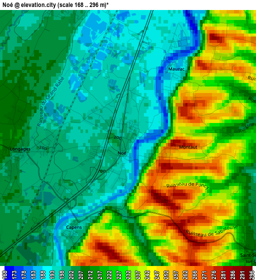 Noé elevation map