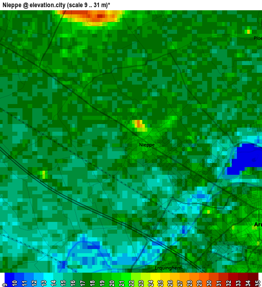 Nieppe elevation map