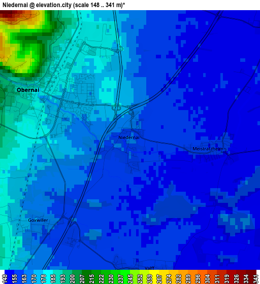 Niedernai elevation map