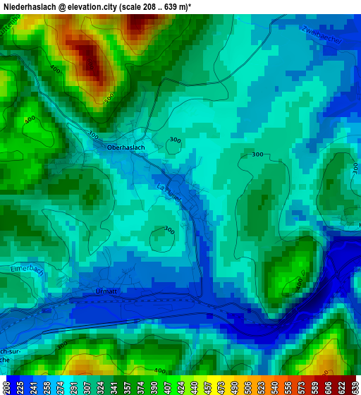 Niederhaslach elevation map