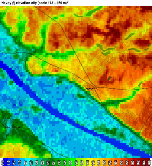 Nevoy elevation map