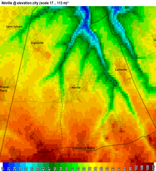 Néville elevation map