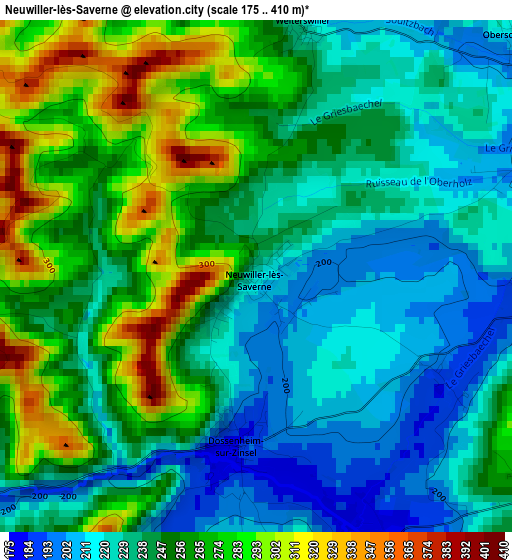 Neuwiller-lès-Saverne elevation map
