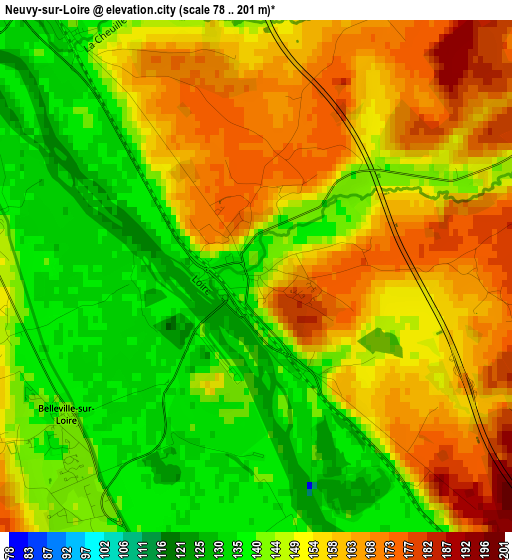 Neuvy-sur-Loire elevation map