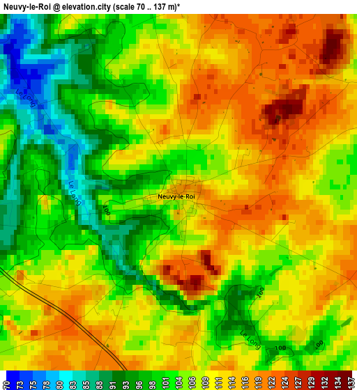 Neuvy-le-Roi elevation map