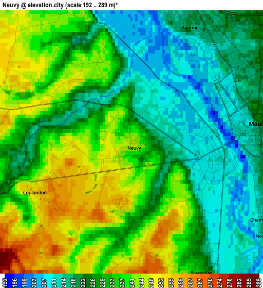 Neuvy elevation map