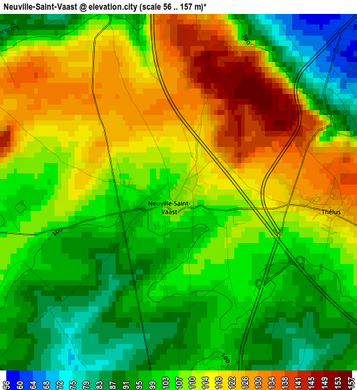 Neuville-Saint-Vaast elevation map