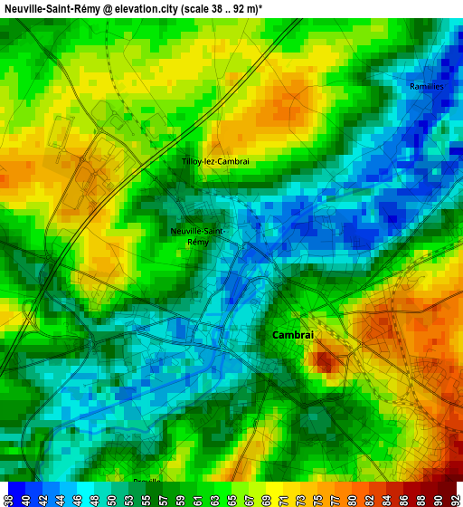 Neuville-Saint-Rémy elevation map