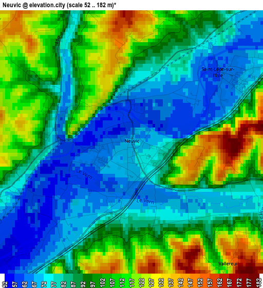 Neuvic elevation map