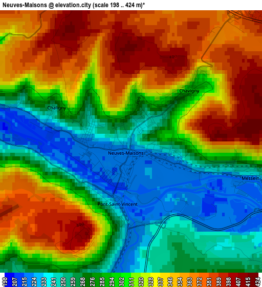 Neuves-Maisons elevation map