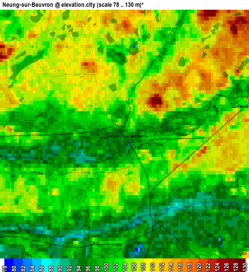 Neung-sur-Beuvron elevation map