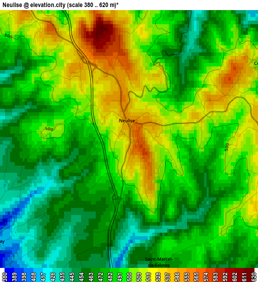 Neulise elevation map