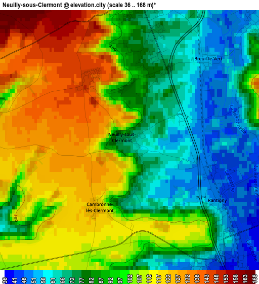 Neuilly-sous-Clermont elevation map