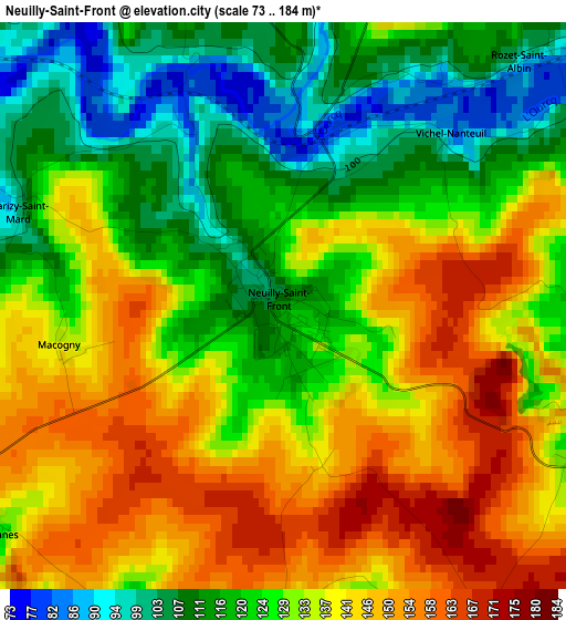 Neuilly-Saint-Front elevation map