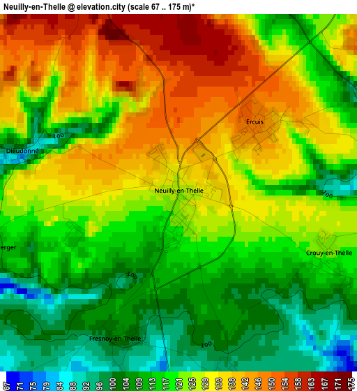 Neuilly-en-Thelle elevation map