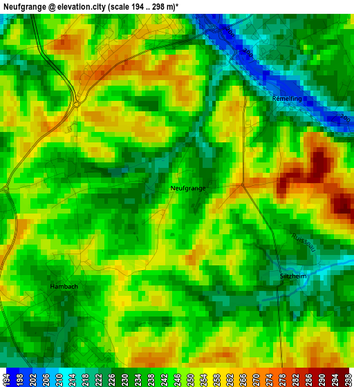 Neufgrange elevation map